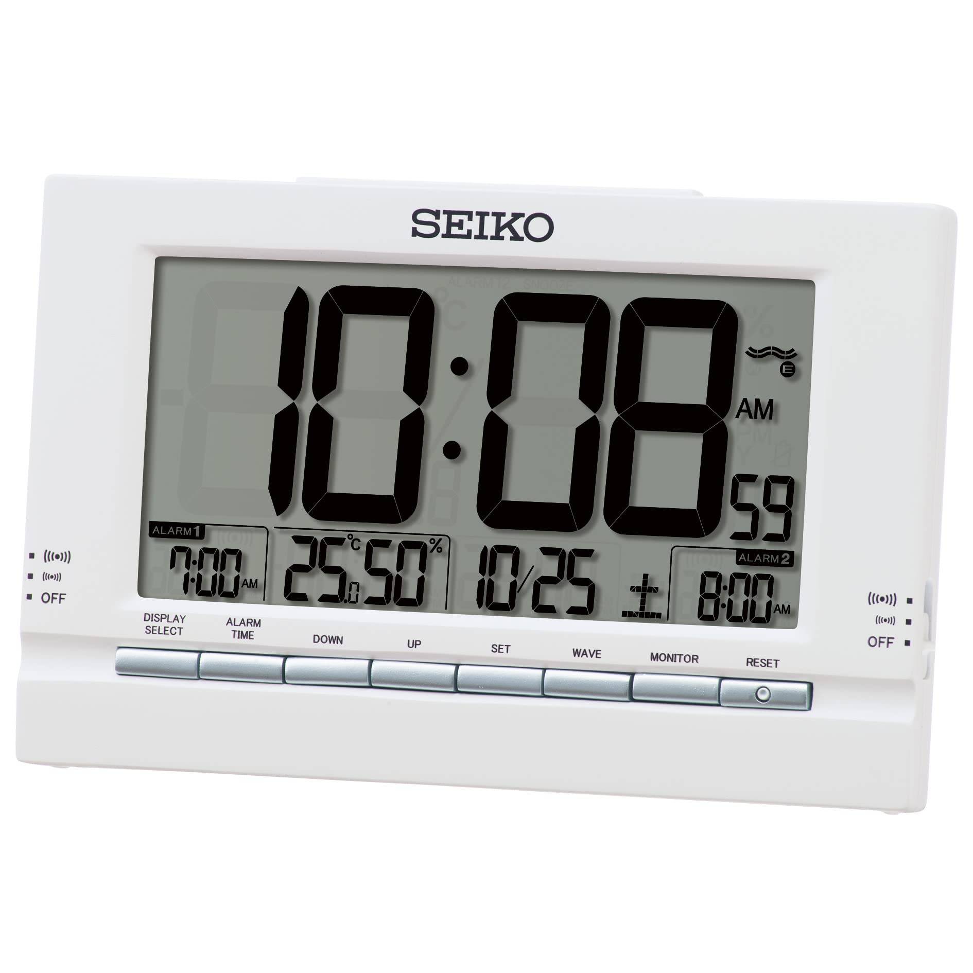 Seiko Clock Alarm Clock Table Clock Digital Radio Wave White 112 x 173 x 54mm SQ323W
