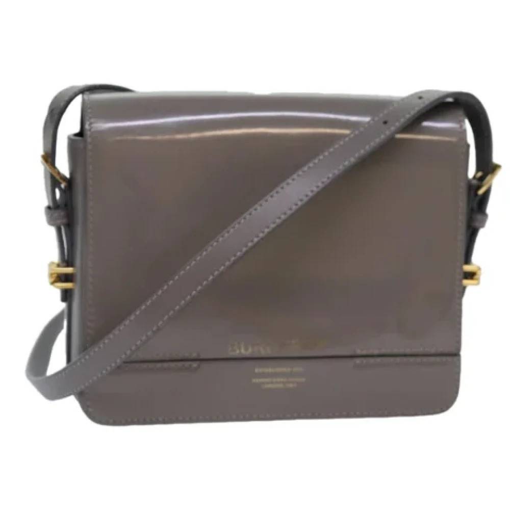 Burberry Vintage Pre-owned Laeder skuldertasker - Vintage - Dame - Grå - ONE SIZE - Uld