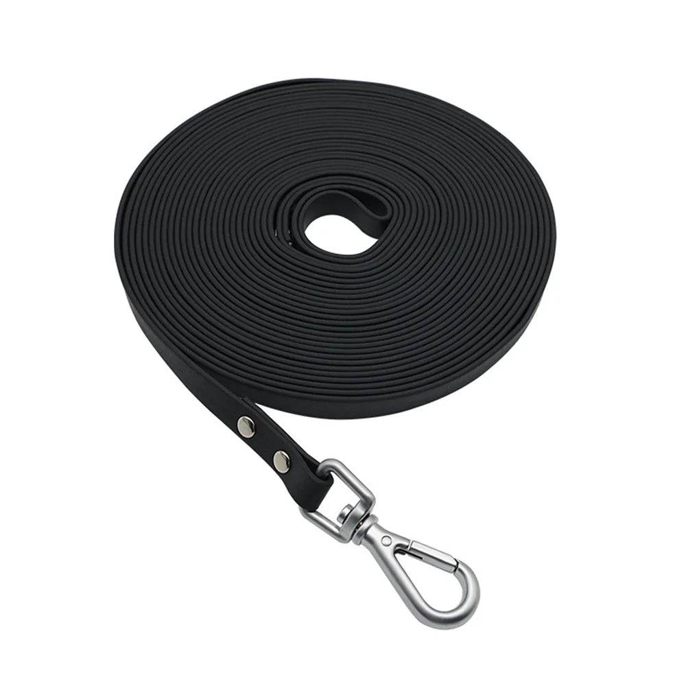 Waterproof PVC Long Dog Leash – Easy Clean Training Lead 1.5m to 20m - black / M 3m (M 3m)