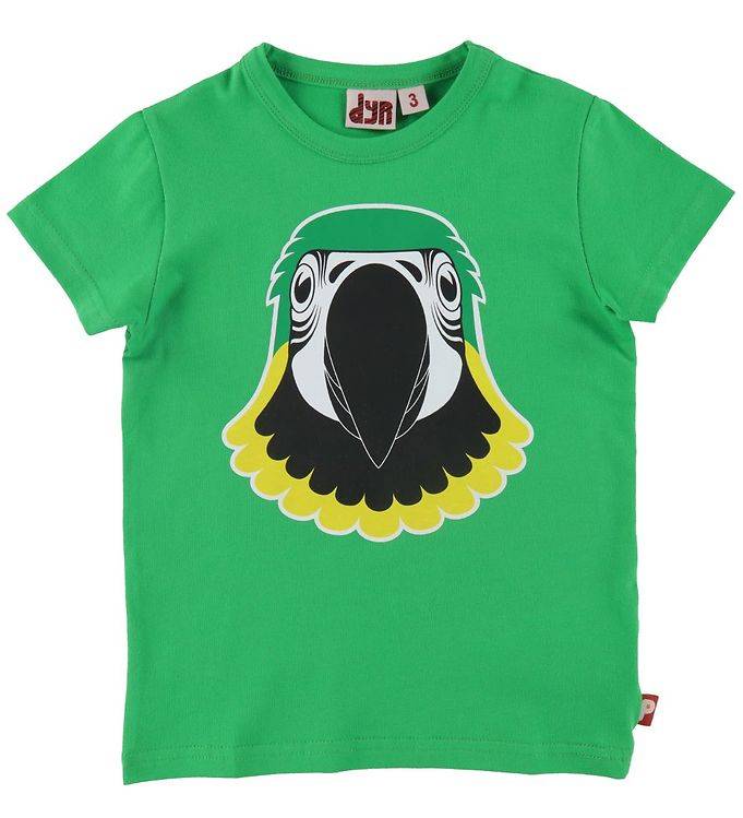 DYR-Cph T-Shirt - DYRGrowl - Spring Green m. Papegøje - DYR-Cph - 6 år (116) - T-Shirt