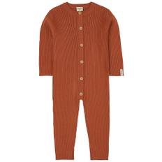Kuling Ribbstickad Ylle-onepiece Rust | Orange | 74/80 cm