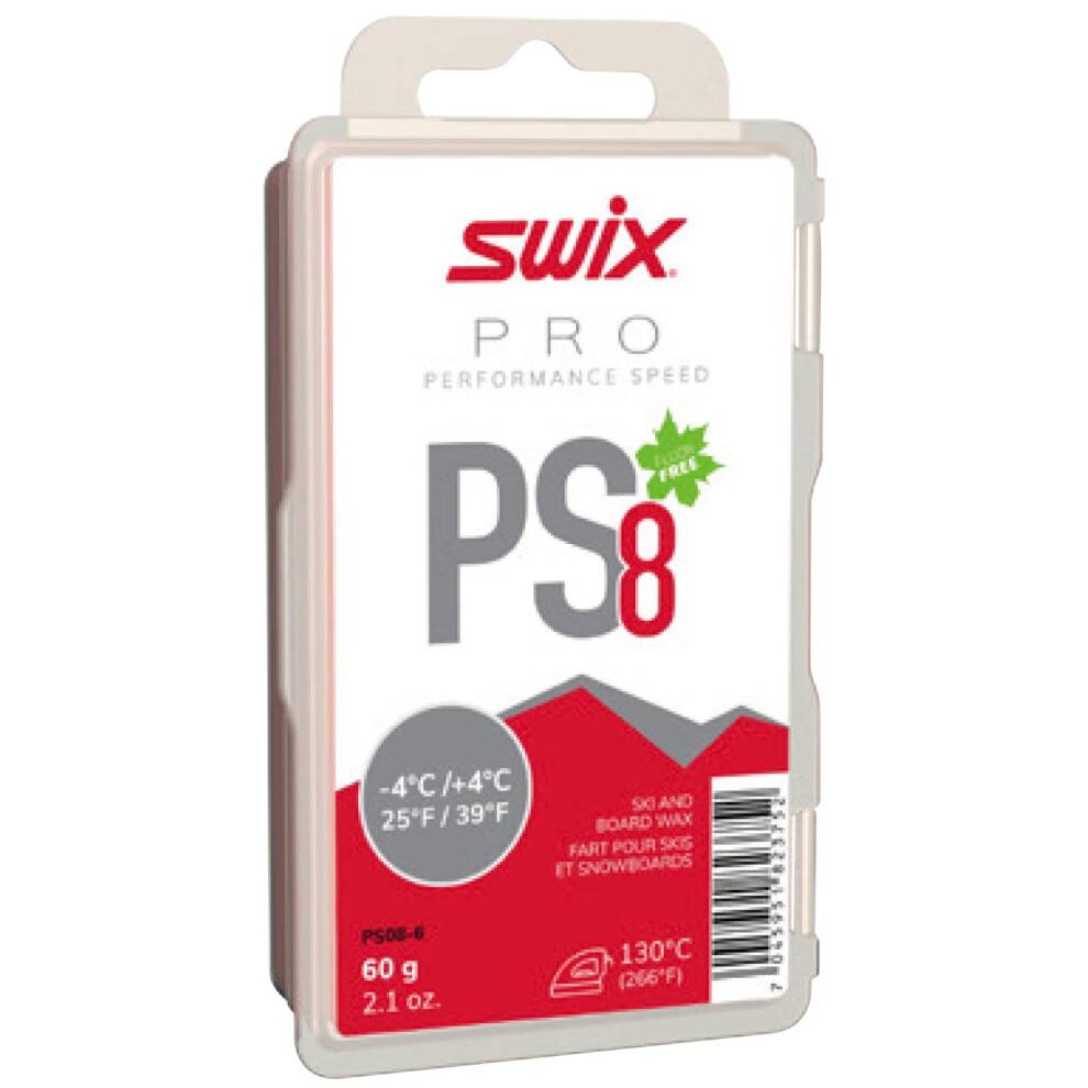 Swix PS08-6 - PRO Speed ???ax - PS8 R?D - 25 til 39 grader Fahrenheit - 60g Bar - Fluorofri - Ski eller Snowboard r?d-pink
