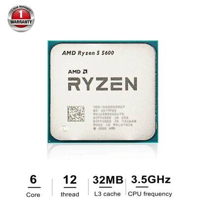 Ryzen 5 R5 5600 3,5 GHz 6-kärnig 12-trådig CPU-processor 7NM L3=32M Socket LGA AM4 stationär processor cpu datorkomponent pc-spel - Vitt