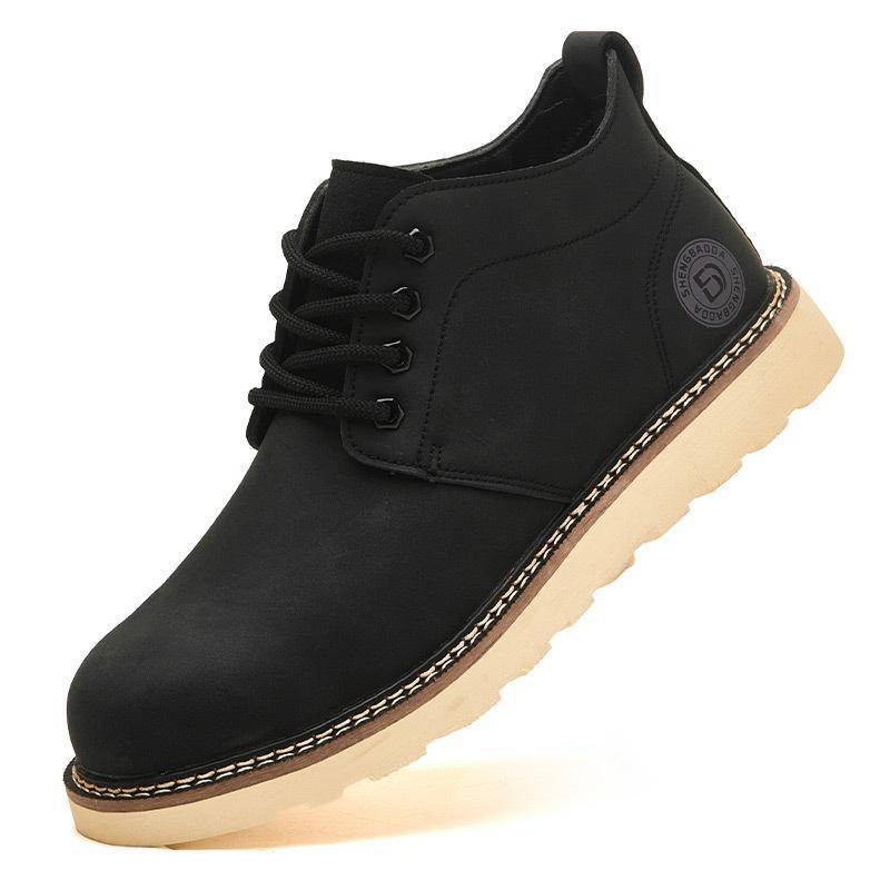 Brown Leather Safety Shoes Men Steel Toe Cap Work Shoes Man Protective Construction Non-slip Men's Waterproof Work Safety Boots 39