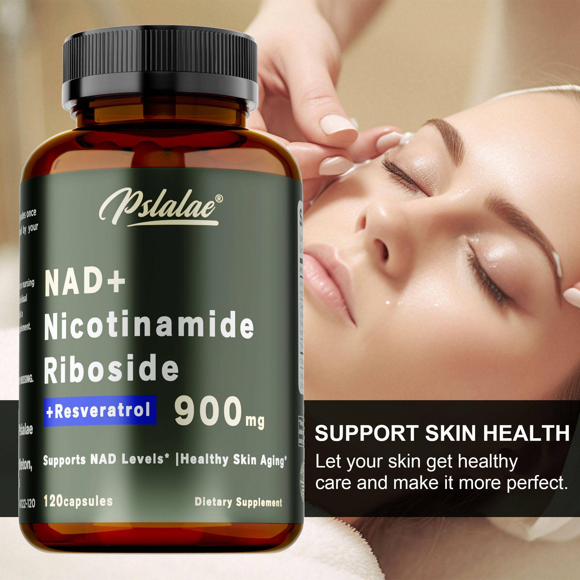 Pslalae - 900 mg Nikotinamidribosid & Resveratrol Komplex Kapslar - NAD+ - Hudhälsa