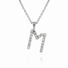 Caroline Svedbom Mini Letter M Halsband (Rhodium)