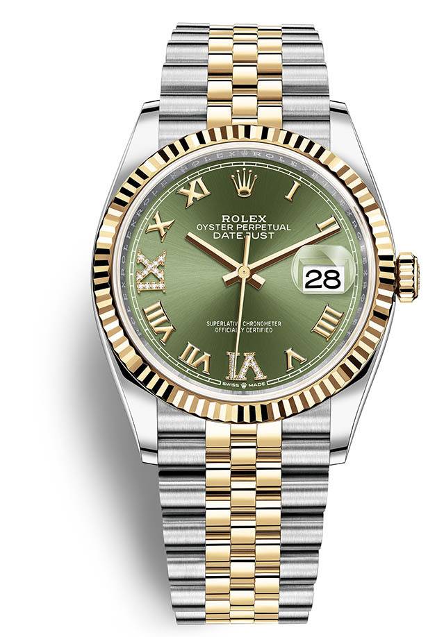 Rolex Herrklocka 126233-0025 Datejust 36 Grön/Stål Ø36 mm