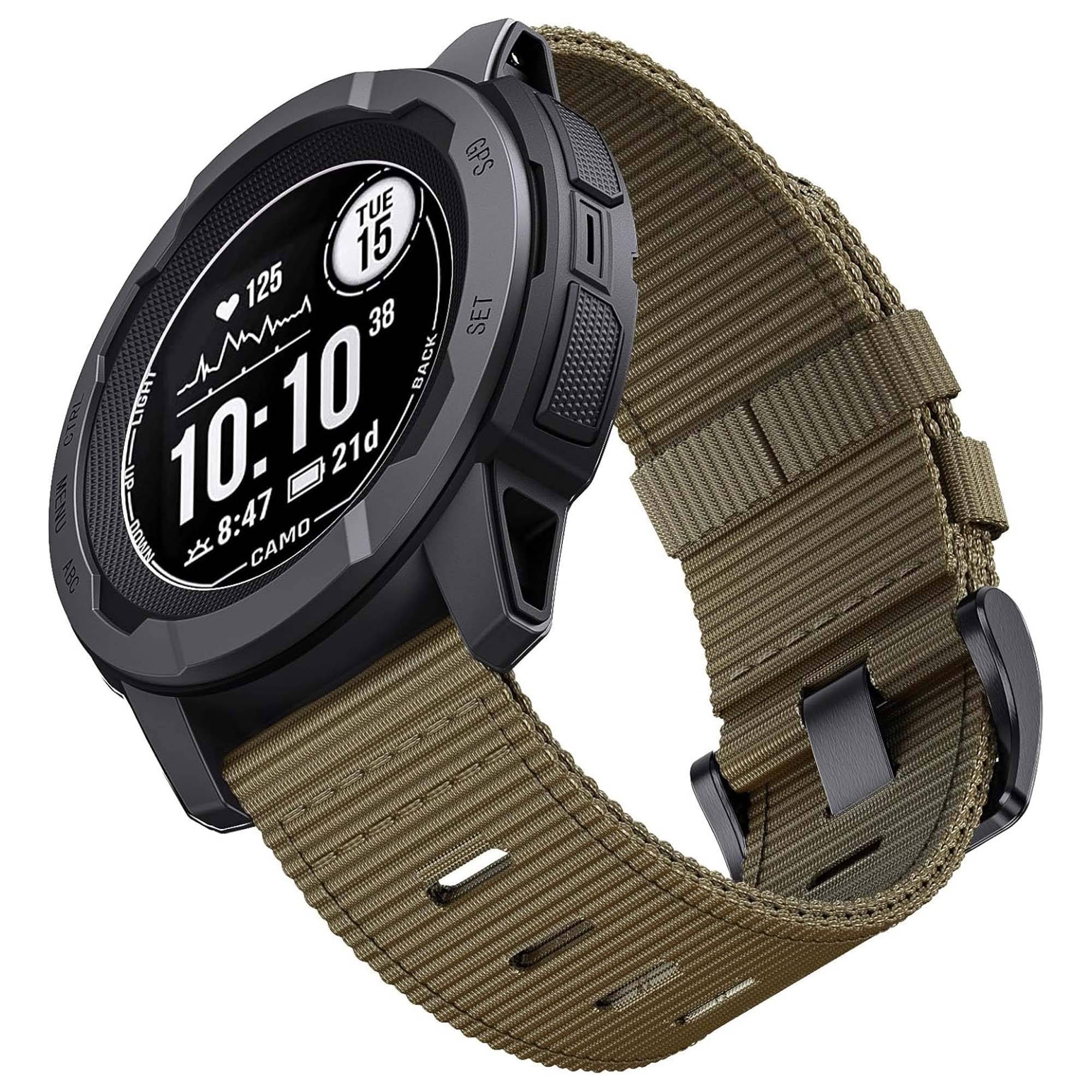 22mm 26mm Tåligt Nylon för Garmin Instinct 2/2X/3/E Klockarmband 45/50mm Armband för Instinct Solar/Esports Taktiskt Band armégrön färg