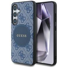 Guess 4G Round Patch Classic Logo MagSafe-hylster til Samsung Galaxy S25 Plus blå