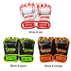 Half Finger Boxing Gloves MMA Training Boxing Mitts Thai Punching Bag Gloves Outdoor Sports Mittens orange/svart