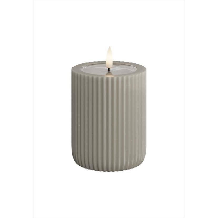 LED-Blockljus UNIQUE Candles Stripe 8x10 cm