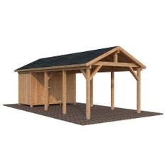Palmako carport m/skur Robert bruntrykimprægneret 23,1 m²