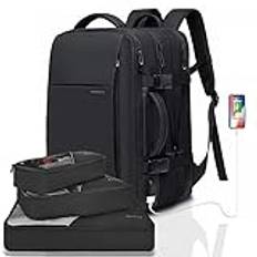 BANGE reseryggsäck, handbagage ryggsäck slitstark konvertibel duffle bag passar för 17,3-tums bärbar dator för män och kvinnor, Svart (35 lwith3 cubes), M, Företag