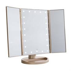 UNIQ Hollywood Makeup Spegel Trifold spegel med LED ljus, RoseGold