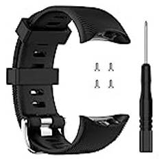 Disscool Armband för Garmin Swim 2, mjuk silikon handledsrem för Garmin Swim 2 och Garmin forerunner 45/45S (silikon svart)