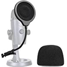 Yeti Nano Mic popfilter med skumvindruta – 4 tum 3 lager mikrofon vind- popskärm mask skydd och skum vindskydd för Blue Yeti Nano-mikrofon för att förbättra ljudkvaliteten med YOUSHARES