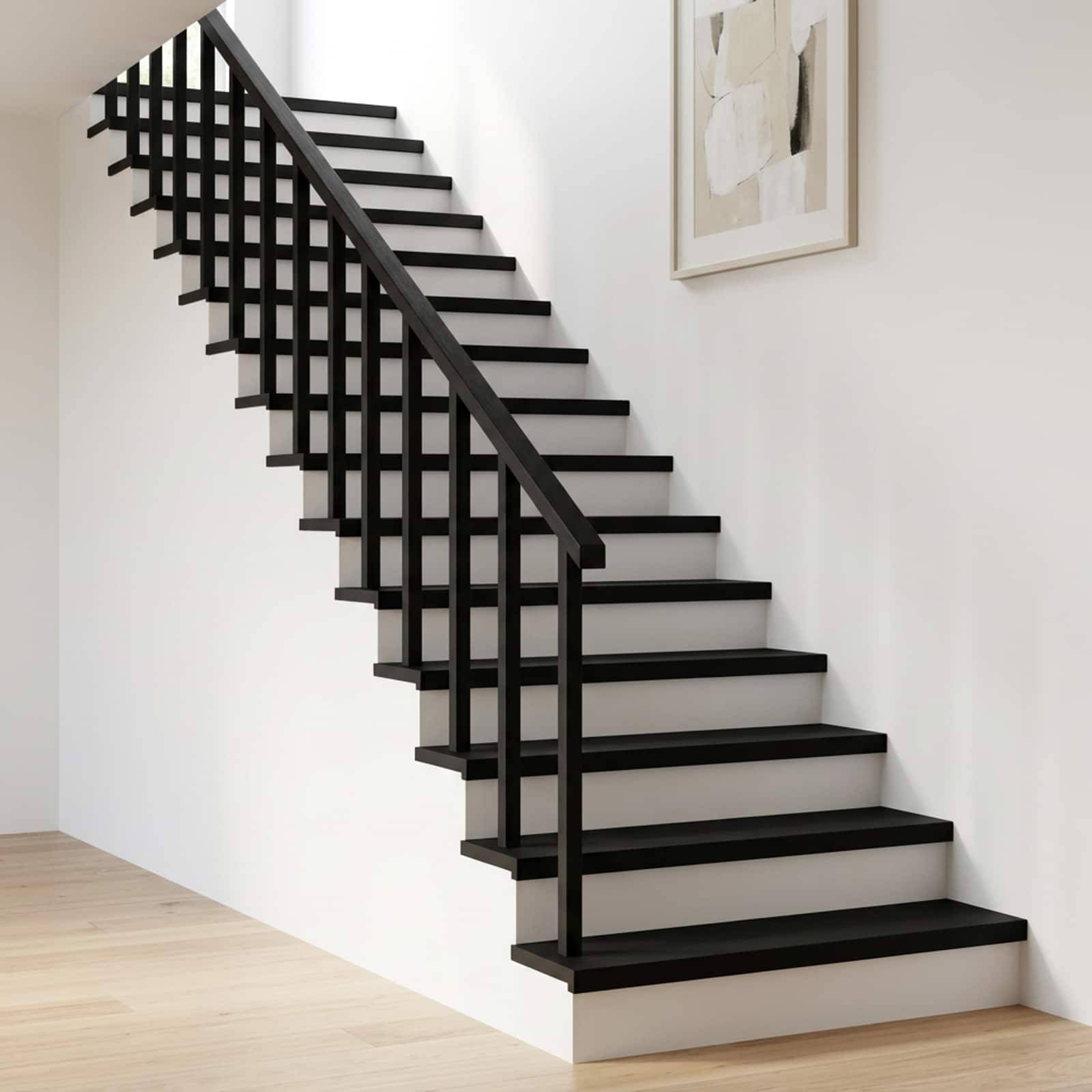 vidaXL Trappetrin 2 stk. 80 x 30 x 2 cm Sort Solid bøg