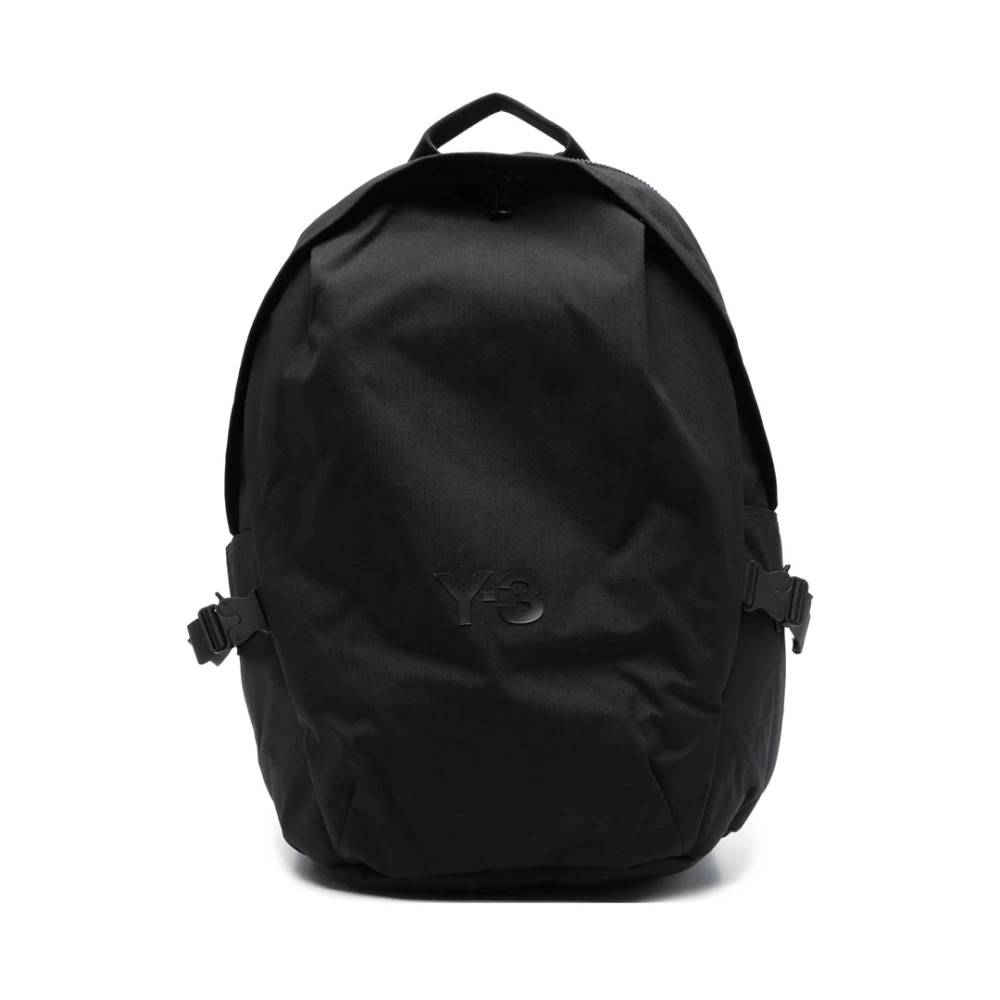 Y-3, Tasker , Herre, Sort, ONE SIZE, Uld, Sort rygsæk med justerbare stropper
