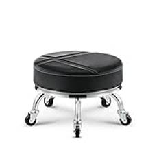 Rolling Stools with 5 Wheels Modern Low Roller Seat Stool for Home Office Men Women Shop Kitchen Garage or Sofa Foot Rest,C (A) (A)