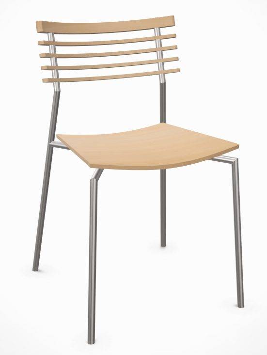 Rail stol – Stabelbar dansk designstol. Birk Krom.
