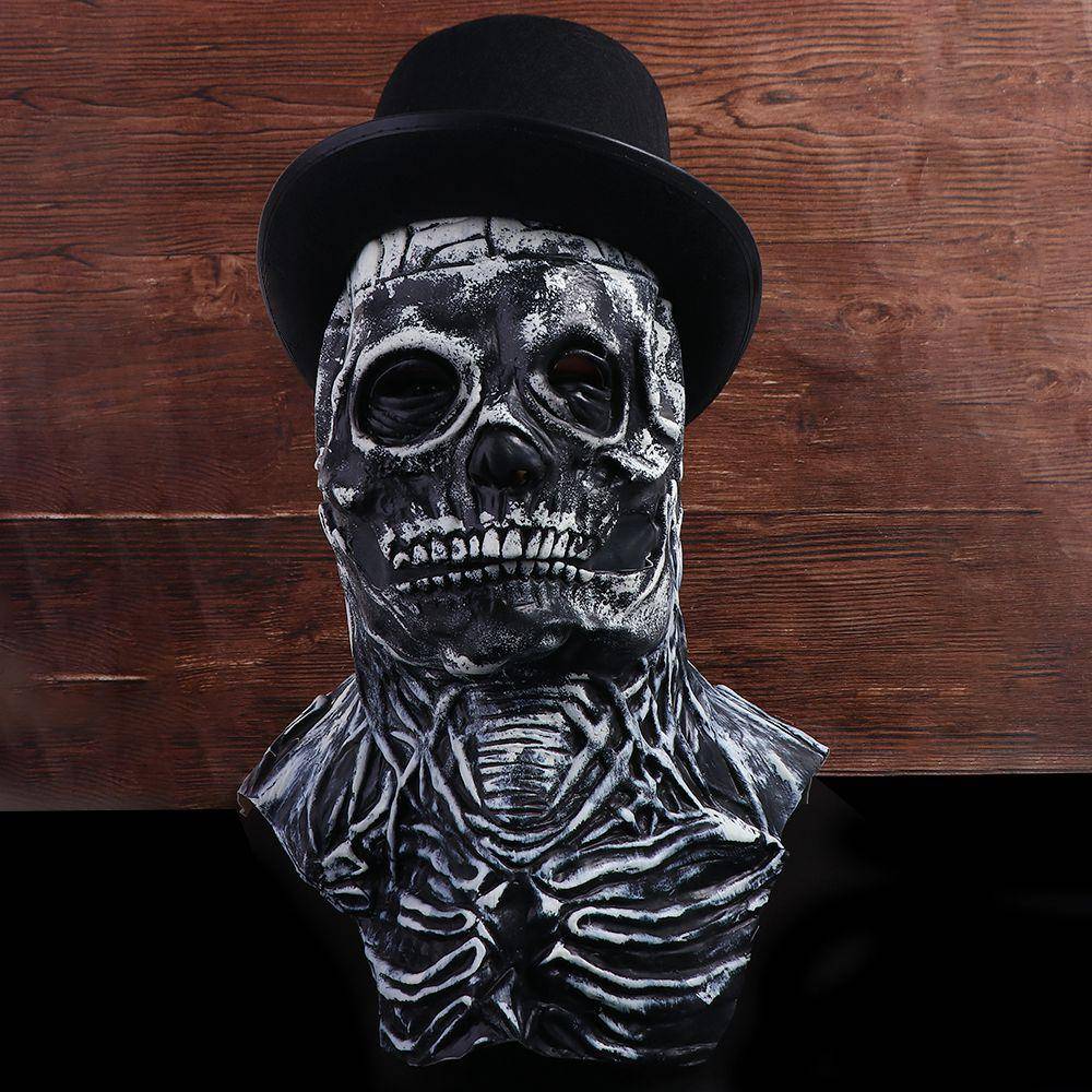 3D Skelett Läskig Mask Realistisk Läskig Latexmask Halloween Skelett Rekvisita Spökfestivalen cm