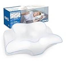 HOMCA Nackkudde Huvudkudde, memory foam Ergonomisk huvudkudde 3D kylande kuddöverdrag för rygg, sida eller liggande, 62 x 41 x 11/13 cm Vit