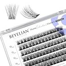 BEYELIAN Cluster Lashes, Individual Lash Clusters 84 Pcs, 10-16mm C Curl DIY Eyelash Extension Super Thin Band Resuable Soft Glue Bonded Lash Extensions (Style3 0.07 Mix Black Band)