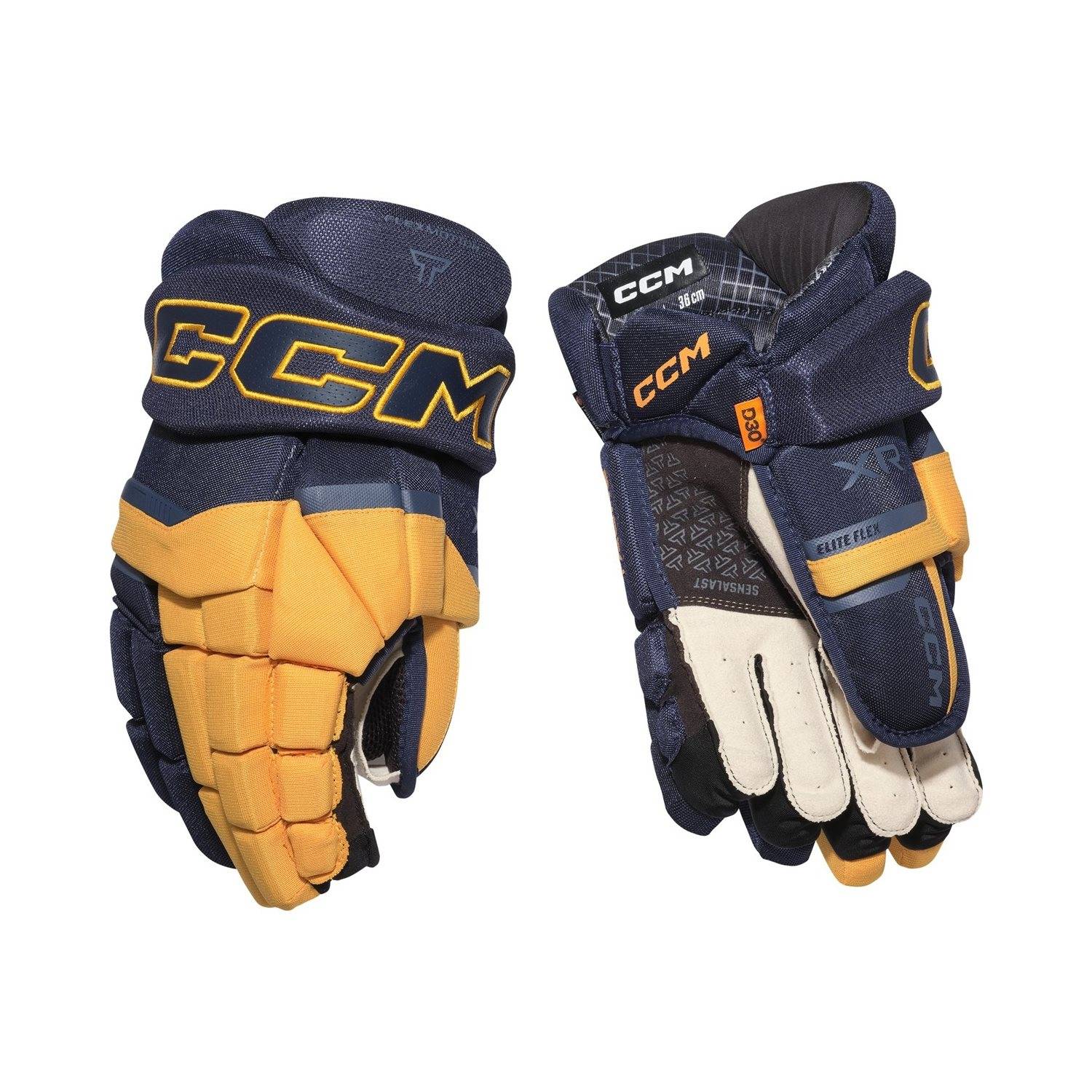 CCM Hockeyhandskar Tacks XR80 Jr Navy/Sunflower