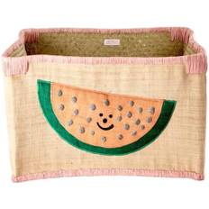 Rice Raffia Toy Basket - Watermelon - Medium
