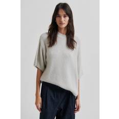 Second Female Wanda Knit Oneck Kvinde Moonstruck Kortærmet Strik Str S - hos Magasin