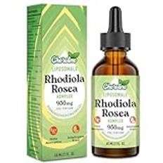 Liposomal Rhodiola Rosea 950 mg, 9-i-1 Rhodiola Rosea Droppar 60 ml, Rhodiola Root Liquid Tincture, Adaptogenic Herb Supplement, Vegan (Pack of 1)