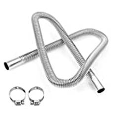 25 mm avgasrör i rostfritt stål med 2 klämmor i rostfritt stål, flexibelt avgasrör för dieselkupévärmare, avgasslang, avgasrör, parkeringsvärmare, avgasrör, ljuddämpare för dieselvärmare (200 cm)