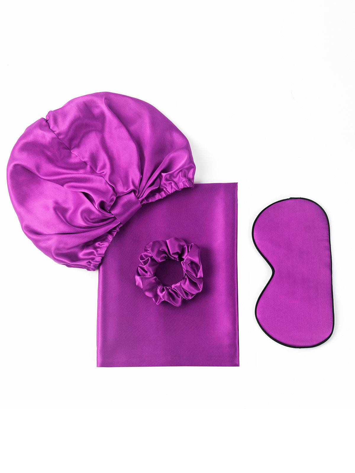 19Momme 4st Set Silke Hudvänlig Skönhet Sömn Set (Dold Dragkedja Örngott) - Lila / 35x55cm