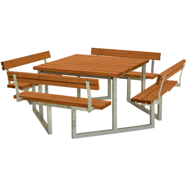 Plus Twist Bord/Bænkesæt m/4 ryglæn - 227 cm - Teak