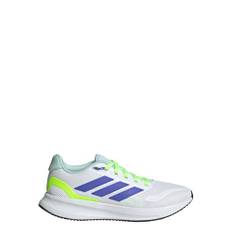 adidas Runfalcon 5 Infants, unisex-barn löparskor 0–24, Vit koboltblå citron glänsande, 5.5 Big Kid