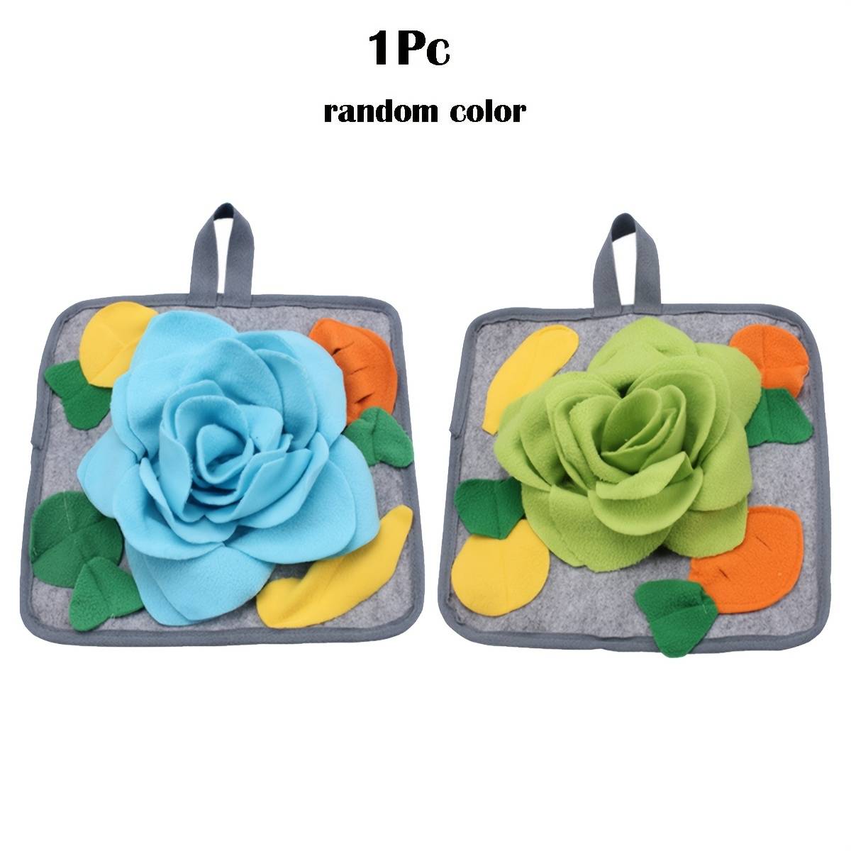 1pc Rabbit Hamster Snuffle Mat - Slow Feeder Mat, Fun Scent Training Boredom , Anxiety-reducing Interactive Foraging Pad, Random Color
