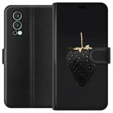 OnePlus Nord 2 5G Sort Tegnebogsetui Exklusiv Jordgubbe