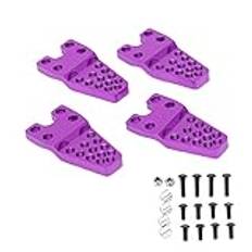 4pcs RC Mount Aluminum Alloy Accessories, sturdy Sturdy Adjustment for 1/8 Simulation Climbing Car, Glossy Appearance, Easy Installation, Multiple Mounting Holes (Purple)