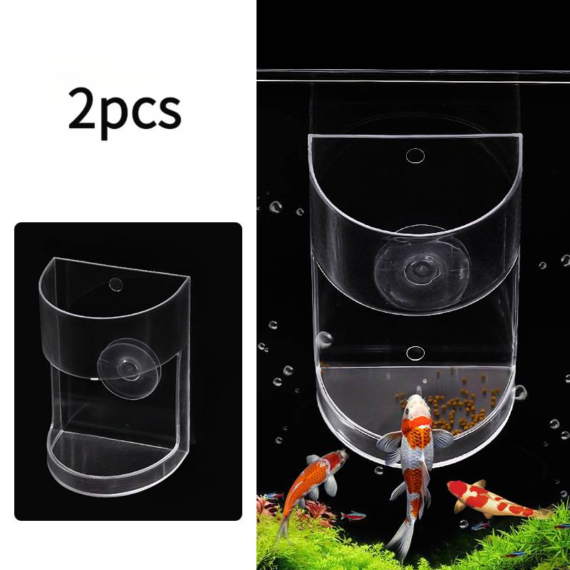 Suction Cup Fish Feeder Aquariums: Anti-scatter Targeted Feeder Essential Feeding Small Aquariums Universal Floating And Sinking Pellets, Prevents Waste