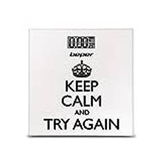 BEPER 40.281 Keep Calm Personal Scale, Digital Scale, Ultratunn, Batteri ingar, Vit