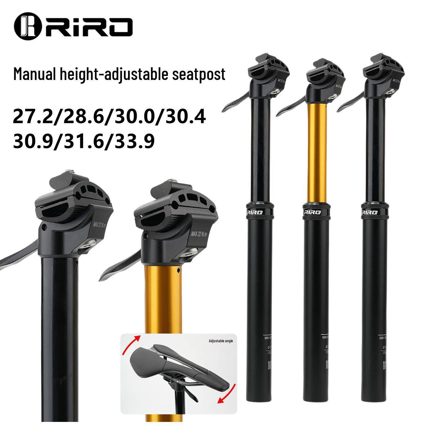 RIRO Justerbar Sänkbar Sadelstolpe för Mountainbikes (27.2/30.9/31.6MM)