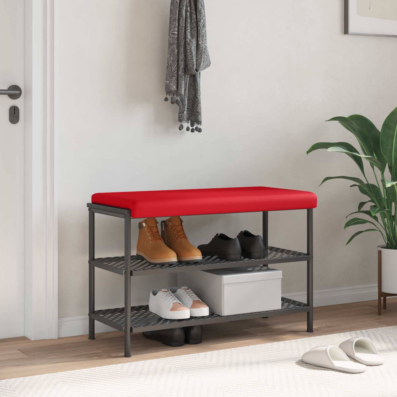 vidaXL Bänk kudde Konstläder Röd Djup 35 cm