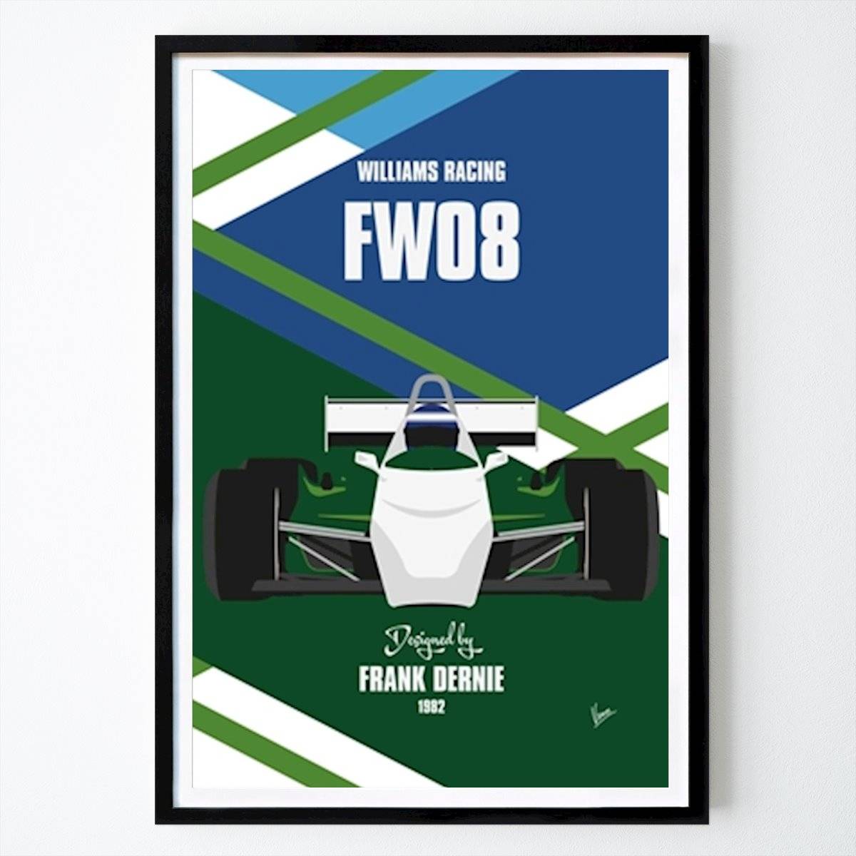 Retro & Vintage Poster: År 1982 Williams FW08 av Chungkong Art