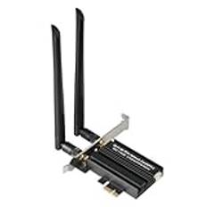Nsssunnre PCIe WiFi 6E 5374 Mbps Bluetooth 5.2 Tri-Band 2.4G/5G/6Ghz wifi-adapterkort för Win10 Win11