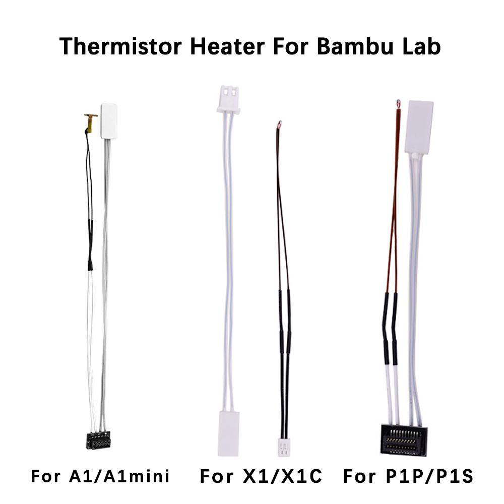 Heating Tube For Bambu Lab A1 A1mini P1P P1S X1 X1C Thermistor + Ceramic Cartridge Heater For Bamboo Hotend 3D Printer Parts