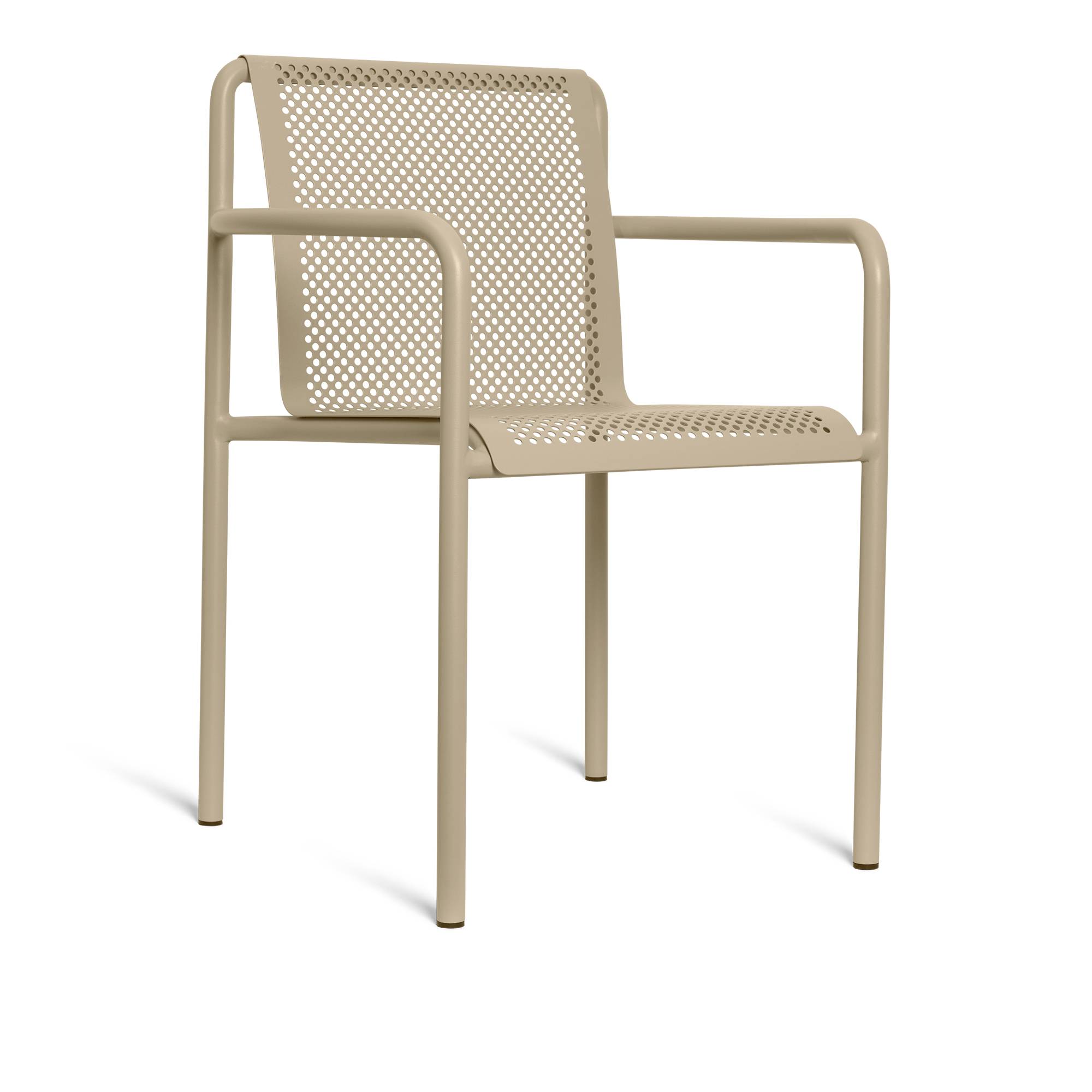 Ferm Living - Dapple Chair with Arms - Cashmere - Matstolar utomhus - Beige - Metall