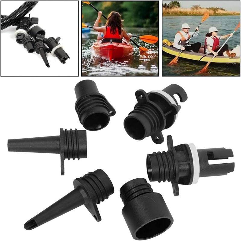 7 st luftventiladapter för SUP-bräda Uppblåsbar pumpadapter Paddelbåt Kajak Luftventil Pumpanslutning Däck Luftkompressor Kit black