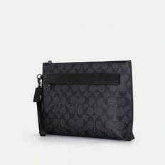 Carryall-väska i signatur canvas unisex clutchväska Armbandsväska Clutchplånbok Kolsvart F29508 CQBK - Grå