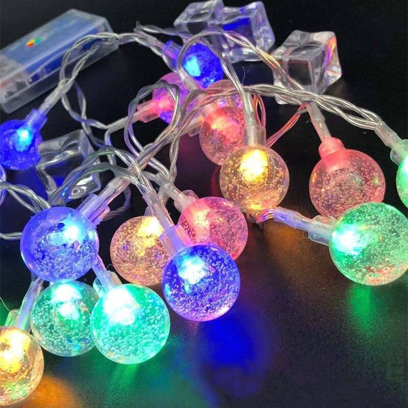 1.5m 10 leds ananas led ljusslinga fairy girlander juldekoration för hem utomhus navidad inomhus dekor batteridriven - Bubbelboll multi