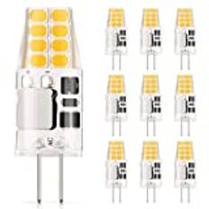 DiCUNO G4 LED-glödlampor, 2 W (20 W halogen motsvarande), 230 LM, varm vit (3 000 K), 12 V, icke-dimbara G4-glödlampor för hembelysning, 10-pack